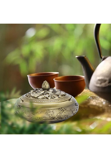 Suntek Kapaklı Dekoratif Kül Tablası Sigara Tutucu İç Ve Bronz