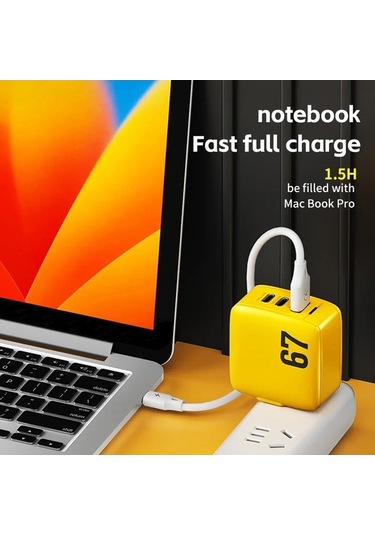 Zyzqstore Gallium Nitride 67w Hızlı Şarj Çoklu Çıkış Pd Cep Şarj Cihazı 1 Adet