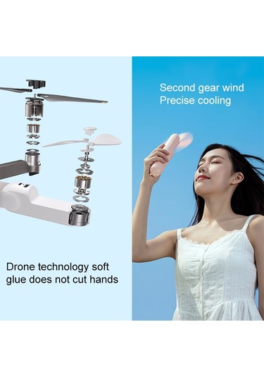 Xiaomi Youpin Jısulıfe F8 Çok Fonksiyonlu Mini Fan El Tipi Katlanır Fan Pembe