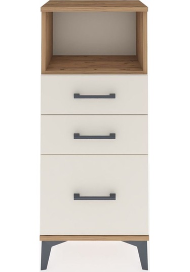 Arges Komodin Tek Raflı 3 Çekmeceli 44x30x106 Çam-aytaşı Çam
