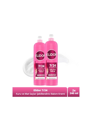 Elidor 7/24 Şekillendirici Bakım Kremi Güçlü Ve Parlak 240 Ml X2
