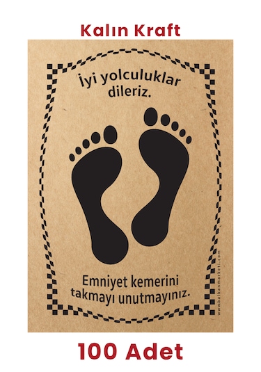 Kraft 120gr Ayak İzi Oto Paspas Kağıdı 100 Adet - 35x50cm - Kalın