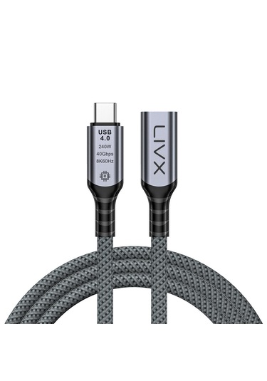 Livx Type C To Type C Usb4.0 240w 40gbps 8k60hz Uzatma Kablosu 1m