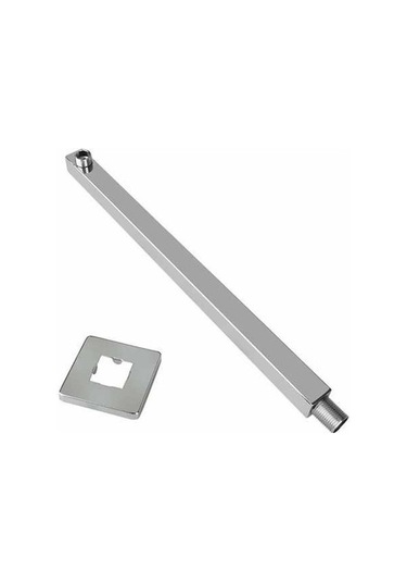 Ulzyvf Paslanmaz Çelik Duvara Monte Yağmur Duş Başlığı Uzatma Kolu - 40cm Gümüş Gümüş