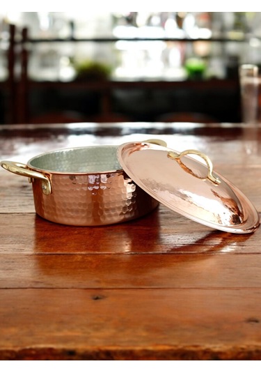 Pilav Tenceresi Bakır 20 Cm 2200 Ml