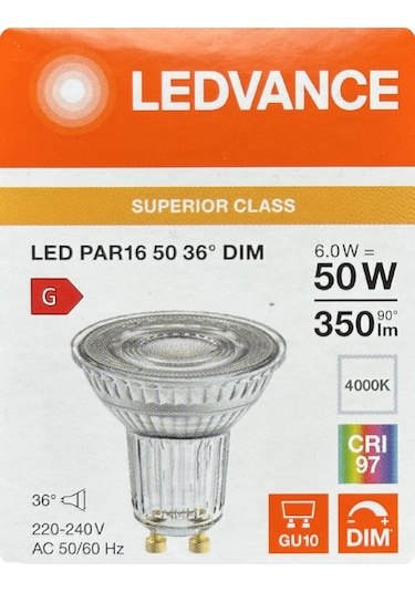4 Adet Ledvance 6w Ilık Beyaz 4000k Dim Edilebilir Gu10 Duylu Cam Spot Ampul