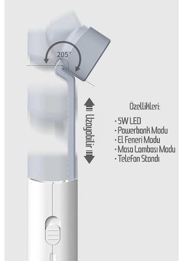 2li Set Şarjlı Masa Lambası + Kronometreli Öğrenci Saati Renk Ayarlı Ders Çalışma Okuma Lambası 975 Beyaz