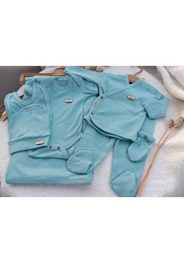 Bilge Trend Kız Erkek Bebek Natural 7 Parça Yeşil Hastane Çıkışı yeşil