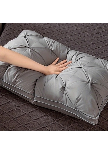 Trendooze Yumuşak Polyester Elyaf Konforlu Uyku Destek Gri Sunshine022 Gri Yastık Gri