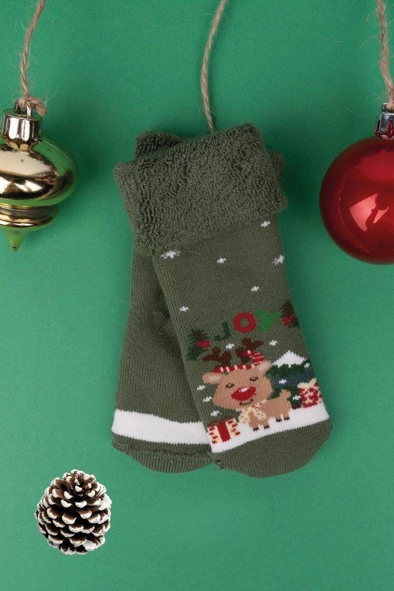 Katamino 3 Çift Unisex Kutulu Yılbaşı Hediyelik Yeni Yıl Temalı Çocuk Soket Havlu Çorap