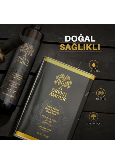 Green Amour Soğuk Sıkım Natürel Sızma Zeytinyağı 3 L