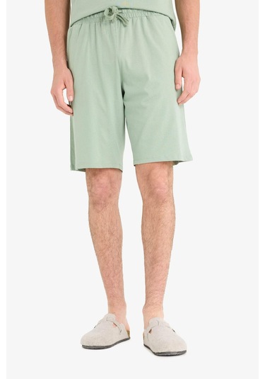 Defacto Pijama Takımı Baskılı Kısa Kollu Üst Şort F6184ax25spgn1107 Yeşil