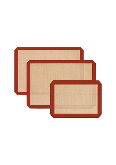 Adet Silikon Pişirme Matı Tekrar Kullanılabilir Pişirme Matı Yapışmaz Kırmızı Kırmızı