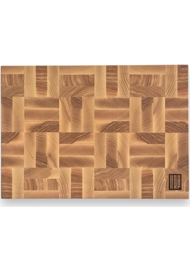 Kaf Ahşap Kesme Tahtası Dişbudak Beyaz End-grain Large