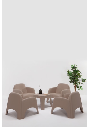 Şile Pratik Bahçe, Balkon Oturma Grubu 1+1+1+1+s - Cappucino Cappuccino