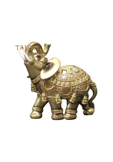 Altın Fil Heykelcik Reçine Bahçe Minyatür Zanaat Hediye Ev Masaüstü Dekorasyon Canlı Şehir Moda Ev Dekor S