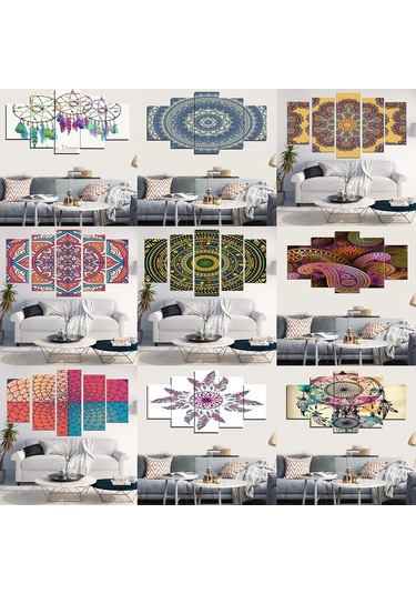 Suntek Magideal 5 Adet Modern Sanat Bohemya Tarzı Pvc Boyama 1 numara