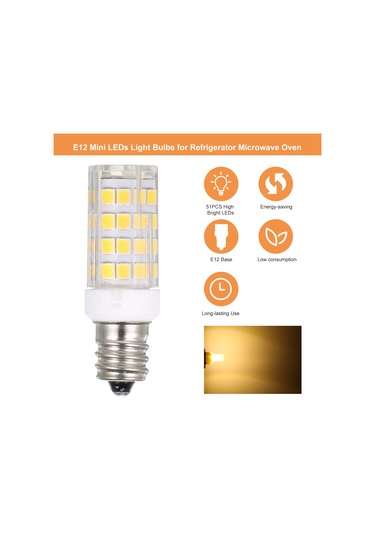 Moveevo E12 Vidalama Led Ampul 5w 3000k Isık 51 Led 360 Aydınlatma 220v-240v Mikrodalga Fırın Buzdolabı适合 Ilık Beyaz