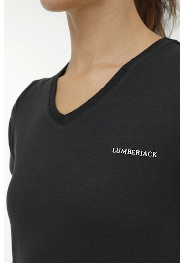 Lumberjack Ct132 Basic V Yaka Kadin Body - Siyah