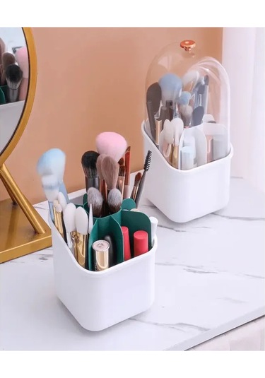 Mufunye Kozmetik Saklama Kutusu, Döndürülebilir, Toz Geçirmez Ve Büyük Kapasiteli, Kare Yeşil