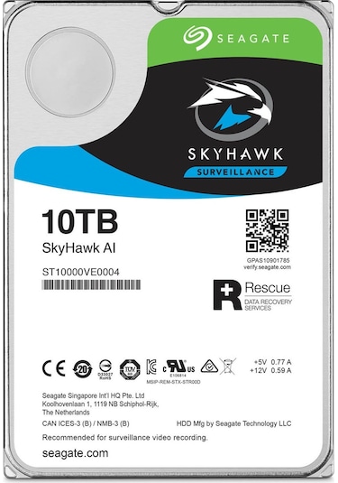 Seagate SkyHawk AI ST10000VE001 3.5" 10 TB 7200 RPM SATA 3 HDD