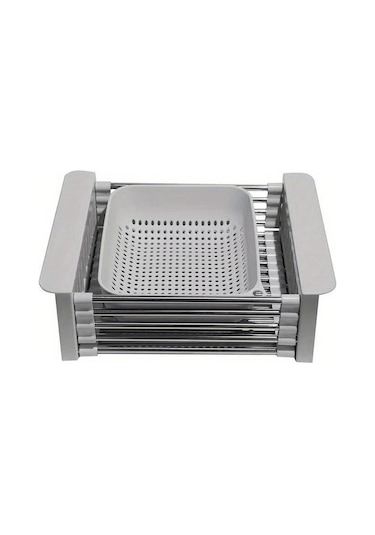 Siyah 1 Adet Drenaj Rafı, Paslanmaz Çelik Mutfak Sepeti, Ev Bulaşıklık, Geri Çekilebilir Lavabo Rafı, 8.81 11.22-18.5 3,7 İnç, Dikdörtgen Lavaboya Uygun Siyah