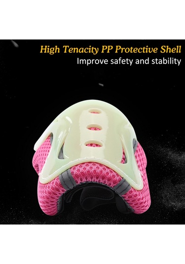 Ranyeek Pembe M Boy Paten Koruyucu Seti - 6 Parça Diz Dirsek Bileklik Çantası Çok Renkli