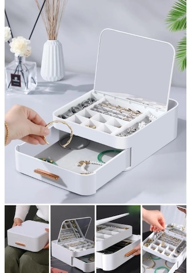 Aynalı Takı Organizeri Çok Renkli