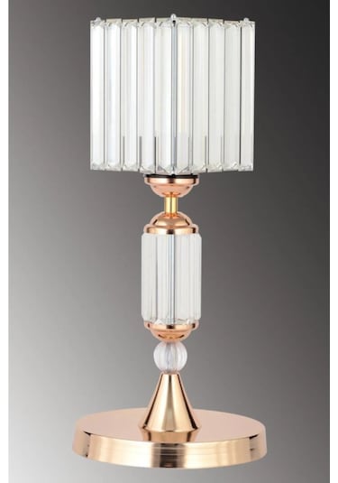 İstanbul Avize Kristal Taşlı Gold Kasalı K-12 Gold Taş Kafalı Abajur