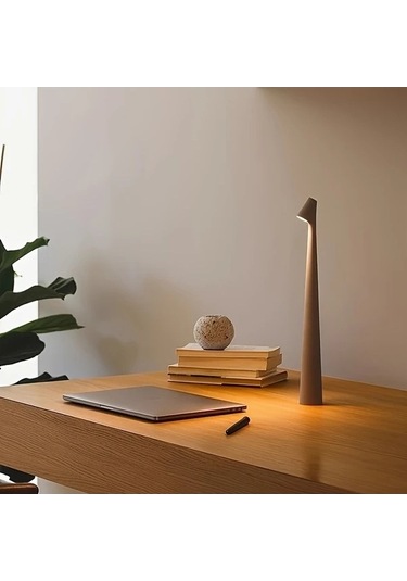 Fastbuy Turuncu Yaratıcı Minimalist Diş Fırçası Atmosfer Lambası Kablosuz Usb Şarjlı Üç Ayarlı Masa Lambası Turuncu