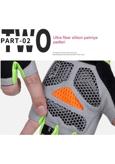 Happychildhood Spor Yarı Parmaklı Eldivenler Erkekler Ve Kadınlar Açık Havada Bisiklet Sürmek Mavi