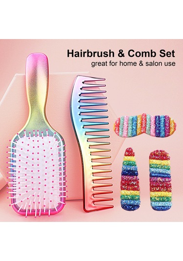 Samdoo Kişisel Bakım Saç Seti: Saç Tarak, Tüyler, 3 Adet Saç Klipsi - Anti Statik, Scalp Masajı, Ev Kullanıma Uygun