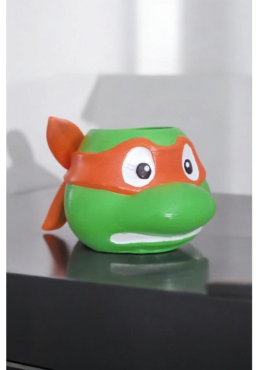 Ninja Kaplumbağa Şeklindeki Kalemlik Michelangelo 7x10 Cm Turuncu