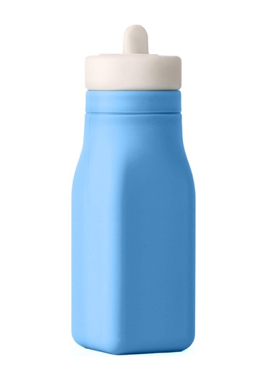 Omiebox - Omiebottle Bpasız Silikon Suluk Mavi Desenli