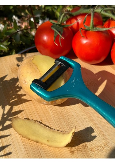 Solingen Pırıltılı Turkuaz Sapan Soyacak Paslanmaz Alman Çeliği, Ergonomik Sap, Yüksek Keskinlik-254 Mavi