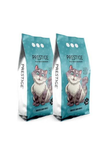 Prestige Marsilya Sabun Kokulu İnce Topaklaşan Bentonit Kedi Kumu 2 x 10 L
