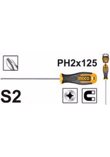 Ingco Hs68Ph2125 Mıknatıslı Yıldız Tornavida Ph2*125