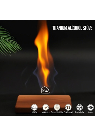 Yuntech01 Titanlı Alkol Ocağı 100ml 0.5mm Kalınlık + Çapraz Ayak 5kg Yük Taşıma - Ultra Hafif Toplam 74.5g Çok Renkli