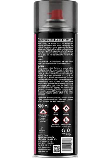 İkonwax Susuz Motor Temizleme Spreyi 500 Ml Profesyonel Motor Bakımı