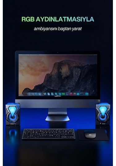 Sprange Sr-pn785 2.0 Rgb Işıklı Multimedia 5v 3w 2 Gaming Oyuncu Speaker -siyah
