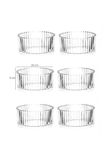 Porsima İstanbul 6 Parça Cam Çerezlik Sunum Magnolia-magnolya Kasesi Şeffaf