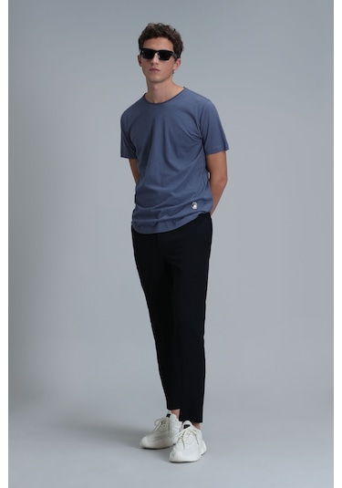 Lufian Junya Erkek Basic Tisört Gece Mavisi Gece Mavisi 111020203100230 111020203100230 Saks Mavisi