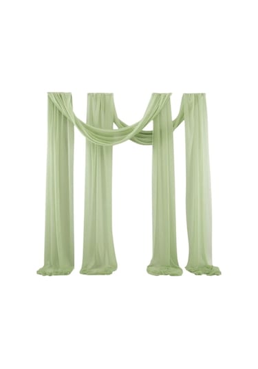 Novahub Düğün Kemeri Şifon Perde Masa Örtüsü Çardak Perde Dekoratif Hafif Kumaş Örtüsü Yeşil - Diğer 75 X 600 Yeşil