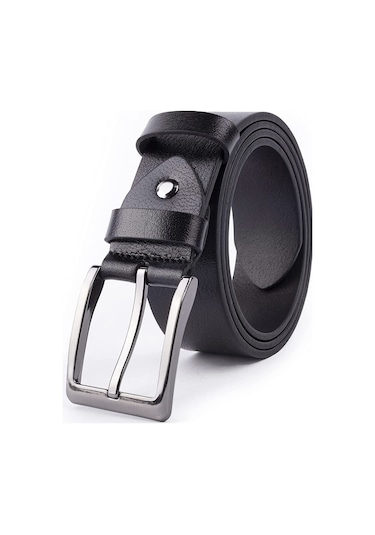 Spor ve Klasik Siyah Hakiki Deri Erkek Kemeri 4 CM