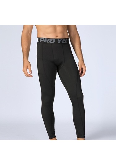 Tongxida Batı Serin Erkek Hızlı Elastik Koşu Sıkıştırma Pantolon Spor Tayt Mavi Mavi