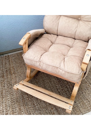 Reyo Santorini Sallanan Sandalye Dinlenme ve TV Koltuğu Bej