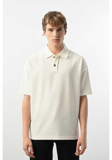 Polo Yaka Ekru Tshirt Ekru