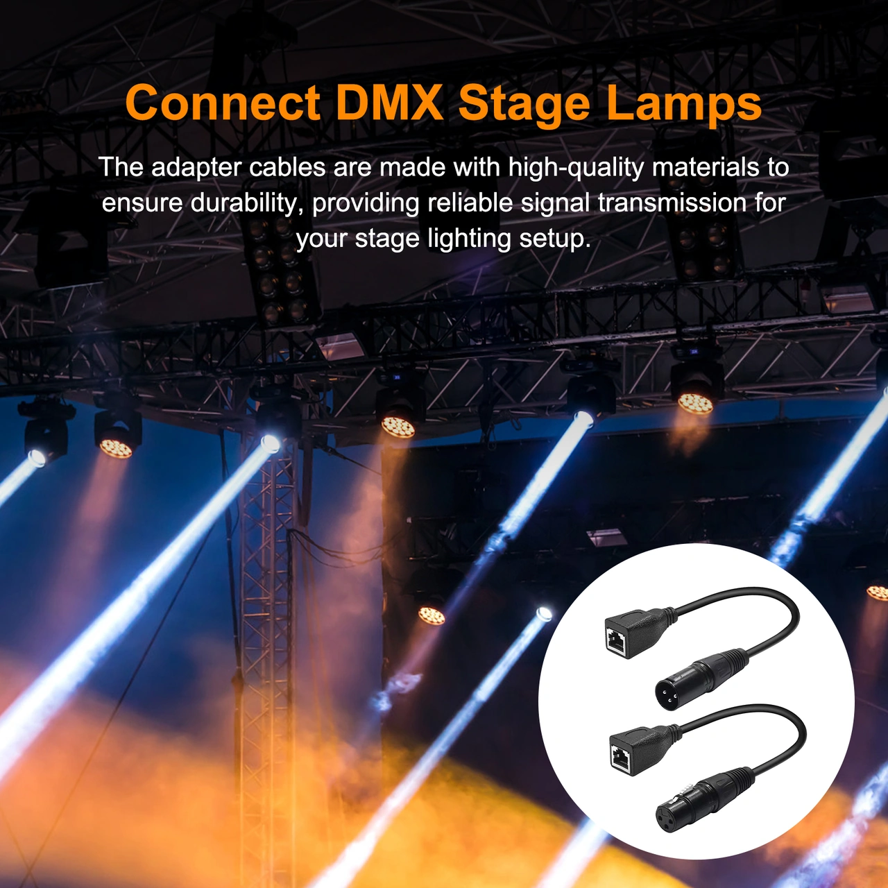 Folinda Dmx Sahne Işığı Sinyal Transferi İçin 3 Pin Xlr Erkek/dişi Rj45 Adaptör Kablosu Çift Paket - Ethernet Dönüştürücü Kabloları Diğer