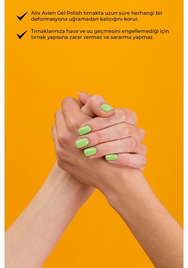 Alix Avien Uv Kalıcı Pastel Yeşil Jel Oje 37 Gel Polish 12 Ml