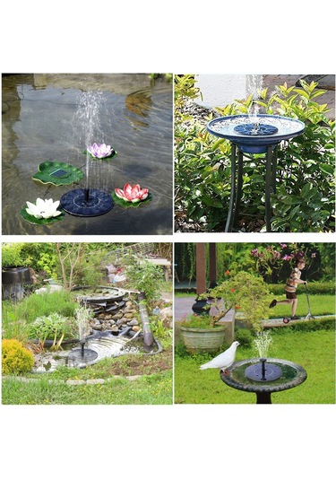 Wezone Güneş Enerjili Kuş Banyosu Çeşmesi - 6 Nozullu Taşınabilir Bahçe Havuz Pompası